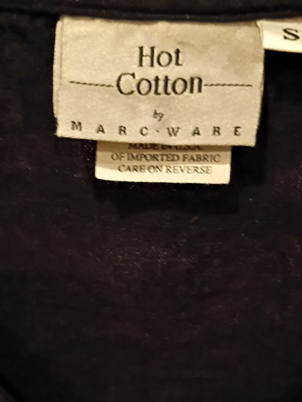 Hot Cotton by Marc Ware Black V-neckline Quarter Sleeve Blouse